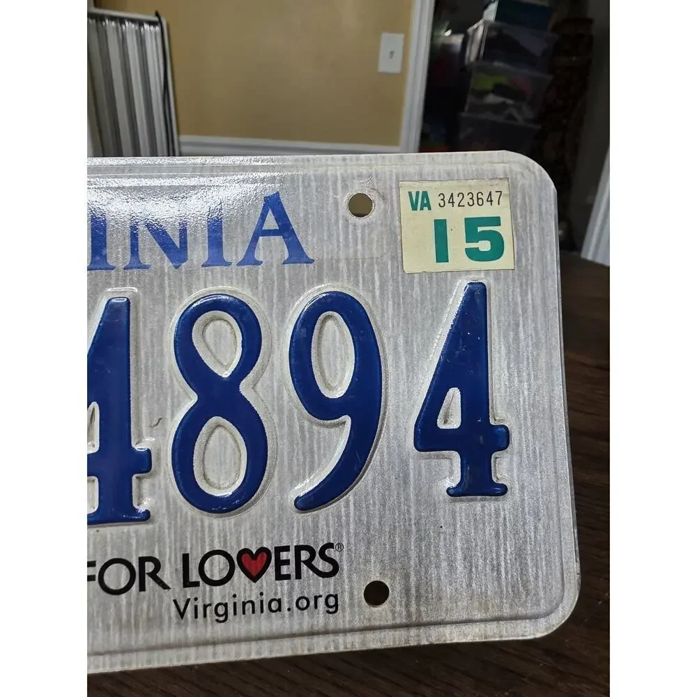 Vintage Virginia - Virginia is for Lovers US Car License Number‎ Plate VBH-4894